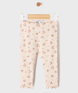Legging en maille côtelée et finitions froncées bébé fille vue1 - GEMO 4G BEBE - GEMO