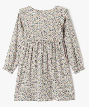 Robe fleurie à manches longues et volants fille vue1 - GEMO (ENFANT) - GEMO