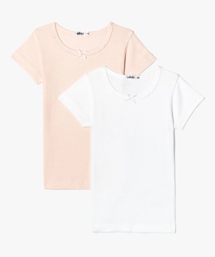 Tee-shirt à manches courtes fille (lot de 2) vue1 - GEMO 4G FILLE - GEMO