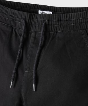 Pantalon jogger en twill de coton stretch à taille élastiquée garçon vue2 - GEMO (JUNIOR) - GEMO
