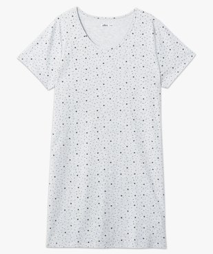 Chemise de nuit à manches courtes avec motifs femme grande taille vue4 - GEMO 4G FEMME - GEMO