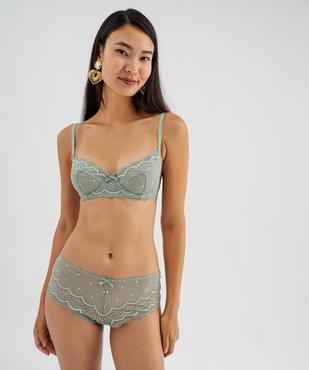 Shorty en dentelle et plumetis femme (lot de 2) vue3 - GEMO(HOMWR FEM) - GEMO