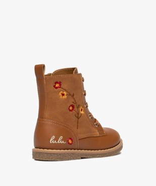 Bottines fille à zip et à lacets fleurs fantaisie - LuluCastagnette vue4 - LULU CASTAGNETT - GEMO