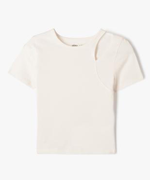 Tee-shirt à manches courtes avec ouverture sur l’épaule fille vue1 - GEMO 4G FILLE - GEMO