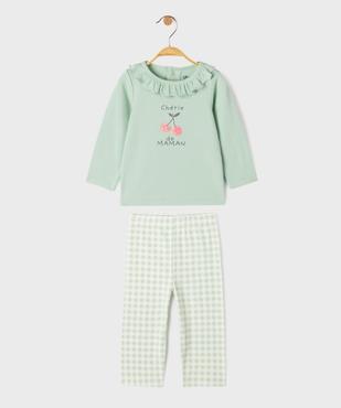 Pyjama 2 pièces à motif et carreaux bébé vue1 - GEMO 4G BEBE - GEMO