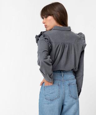 Chemise femme en velours côtelé avec volants vue3 - GEMO(FEMME PAP) - GEMO