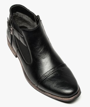 Boots homme chelsea unies zippées et boucle décorative vue5 - GEMO (HOMME) - GEMO