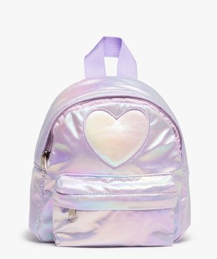 Sac à dos fille en matière scintillante avec motif cœur vue1 - GEMO (ENFANT) - GEMO