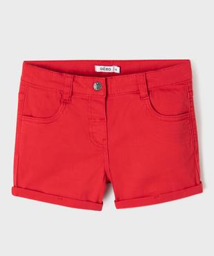 Short en coton stretch avec revers fille vue1 - GEMO (JUNIOR) - GEMO