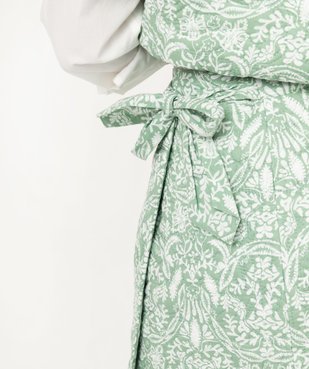 Jupe portefeuille matelassée à motifs fleuris femme vue2 - GEMO 4G FEMME - GEMO