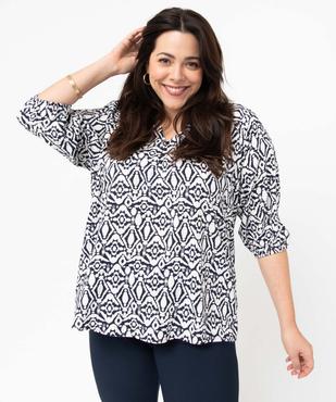 Blouse imprimée à manches 3/4 femme grande taille vue1 - GEMO 4G GT - GEMO