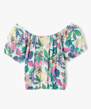 Chemise fille à manches courtes avec motifs tropicaux vue3 - GEMO 4G FILLE - GEMO