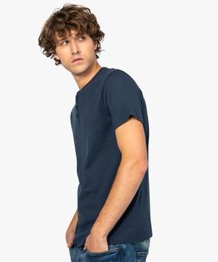 Tee-shirt homme col tunisien 100% coton biologique vue1 - GEMO 4G HOMME - GEMO