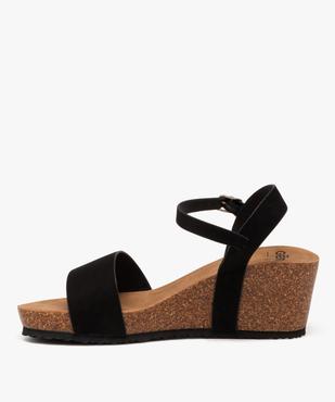 Sandales femme à talon compensé avec brides unies vue4 - GEMO(URBAIN) - GEMO