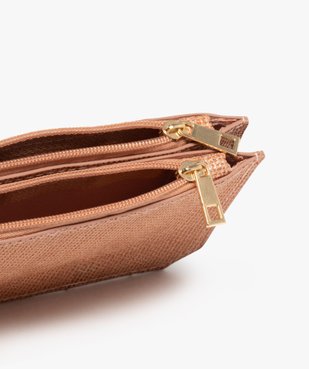 Porte-monnaie plat à double zip femme vue6 - GEMO (ACCESS) - GEMO