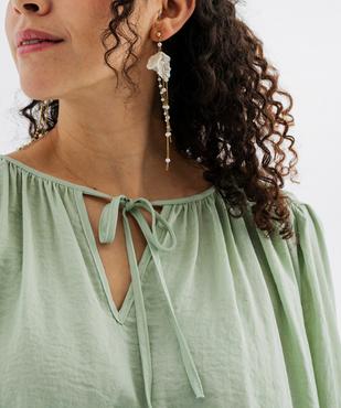 Robe courte à manches longues en satin femme vue3 - GEMO(FEMME PAP) - GEMO