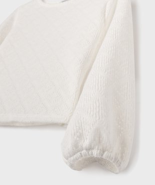 Pull court en maille ajourée fille vue2 - GEMO (ENFANT) - GEMO