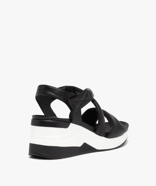 Sandales femme compensées style baskets à brides unies vue4 - GEMO(URBAIN) - GEMO