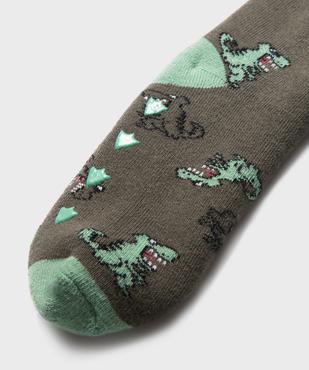Chaussettes antidérapantes à motifs dinosaures garçon (lot de 2) vue3 - GEMO 4G GARCON - GEMO