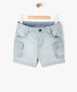 Short en jean avec poches à rabat bébé garçon - LuluCastagnette vue1 - LULUCASTAGNETTE - GEMO