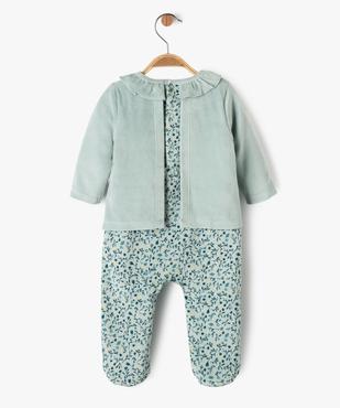 Pyjama en velours effet 2 en 1 à motifs fleuris bébé fille vue3 - GEMO(BB COUCHE) - GEMO