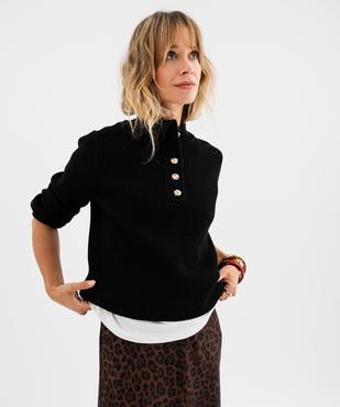 Pull col montant femme vue1 - GEMO(FEMME PAP) - GEMO