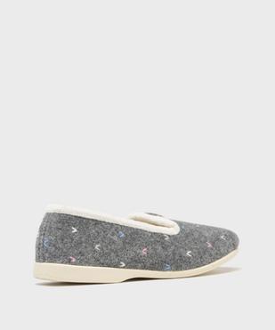 Chaussons pantoufles en velours brodé femme vue4 - G'FLEX GEMO FOR GOOD - GEMO