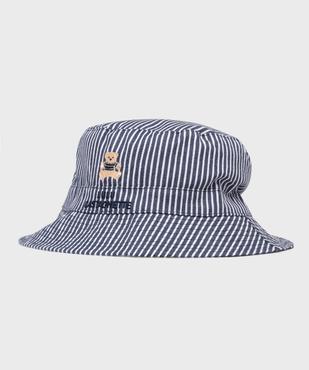 Chapeau bob réversible uni/rayé bébé - LuluCastagnette vue1 - LULUCASTAGNETTE - GEMO