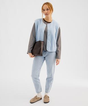 Jean mom taille haute femme vue4 - GEMO(FEMME PAP) - GEMO