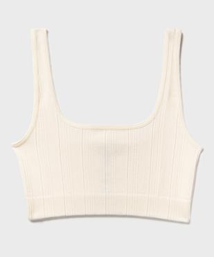 Brassière en maille côtelée à bretelles large fille vue1 - GEMO 4G FILLE - GEMO