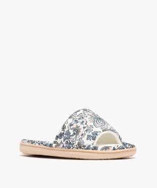 Chaussons mules en toile à motifs fleuris femme vue2 - GEMO 4G FEMME - GEMO