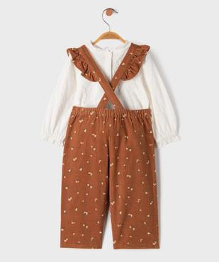 Ensemble 2 pièces salopette fleurie et tee-shirt bébé fille - LuluCastagnette vue6 - LULUCASTAGNETTE - GEMO