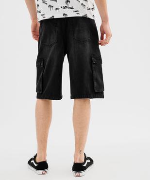Bermuda en jean coupe cargo ample délavé homme vue3 - GEMO 4G HOMME - GEMO