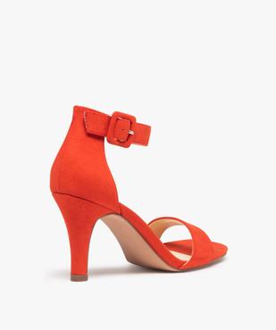 Sandales femme à talon fermé dessus suédine unie vue4 - GEMO(URBAIN) - GEMO
