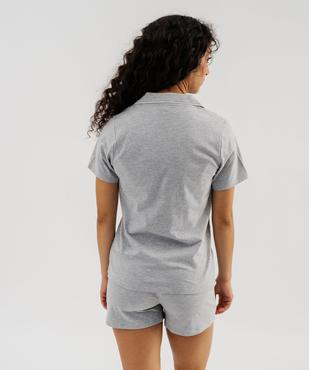 Pyjashort en coton femme vue3 - GEMO 4G FEMME - GEMO