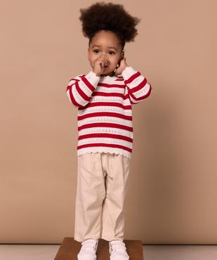 Pull rayé en maille ajourée bébé fille - LuluCastagnette vue6 - LULUCASTAGNETTE - GEMO