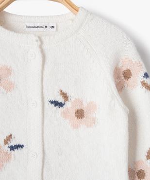 Gilet en maille douce et fleurie bébé fille - LuluCastagnette vue3 - LULUCASTAGNETTE - GEMO