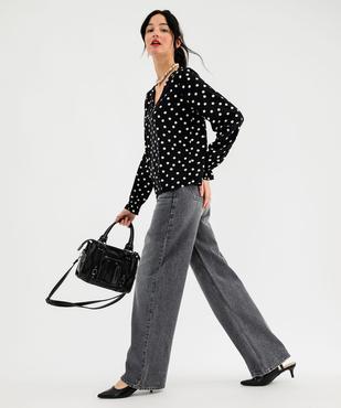 Blouse imprimée en viscose avec décolleté en V femme vue4 - GEMO 4G FEMME - GEMO