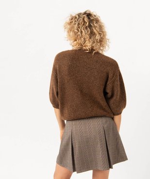 Pull à manches courtes en grosse maille femme vue3 - GEMO(FEMME PAP) - GEMO