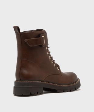 Boots montantes look rangers à épaisse semelle crantée femme vue4 - 5 MILES - GEMO