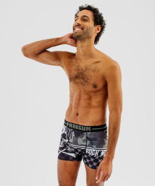 Boxer microfibre douce imprimée homme - Freegun vue1 - FREEGUN - GEMO