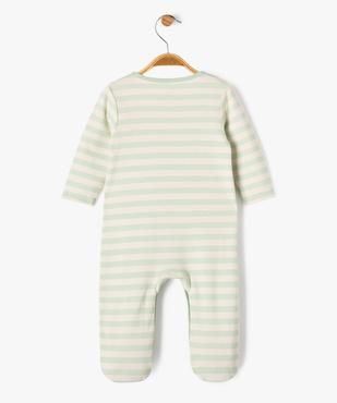 Pyjama en coton ouvert devant à rayures bébé garçon vue4 - GEMO 4G BEBE - GEMO