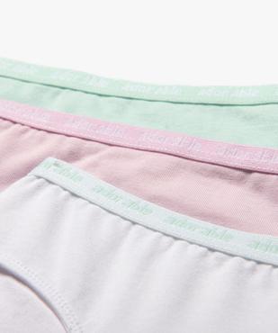 Culottes en coton biologique fille (lot de 3) vue2 - GEMO 4G FILLE - GEMO