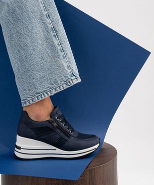 Baskets à talon compensé, lacets et zip femme vue1 - VALENTINA BALDA - GEMO
