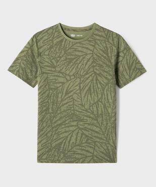 Tee-shirt manches courtes en jersey de coton imprimé feuillage garçon vue1 - GEMO 4G GARCON - GEMO