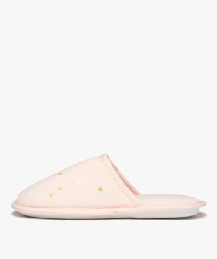 Chaussons femme mules plates en jersey à motifs étoilés vue3 - GEMO(HOMWR FEM) - GEMO