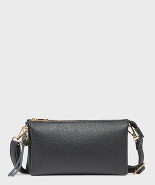 Sac 3 soufflets en matière grainée porté croisé femme vue1 - GEMO (ACCESS) - GEMO