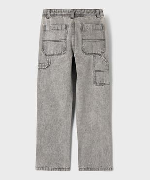 Jean charpentier en denim délavé garçon vue3 - GEMO (JUNIOR) - GEMO