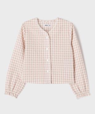 Blouse manches longues à carreaux et boutons fille vue2 - GEMO (ENFANT) - GEMO