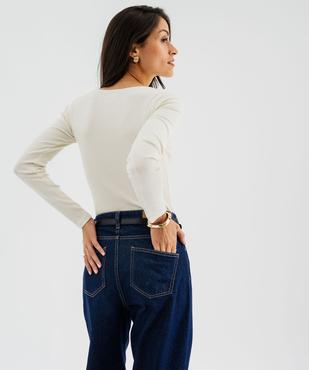Body en maille côtelée à grand col rond femme vue4 - GEMO(FEMME PAP) - GEMO
